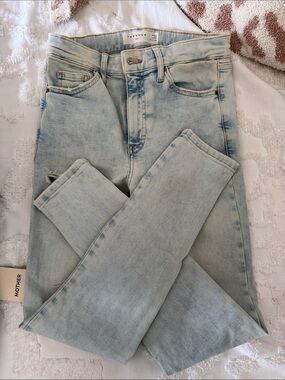 Topshop Pale Blue High-Rise Skinny Jeans